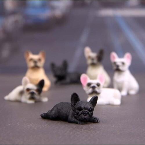3.5cm Cute Small French Bulldog Model Figures Doll Bulldog Animals Figurines Toys Action Figures Car Home Decor Children Gift