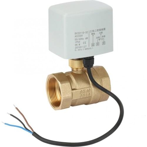 Water shut valve AC220V DN40 1-1/2" 2-Way 3-Wire Brass Electric Motorized Ball Valve Discount