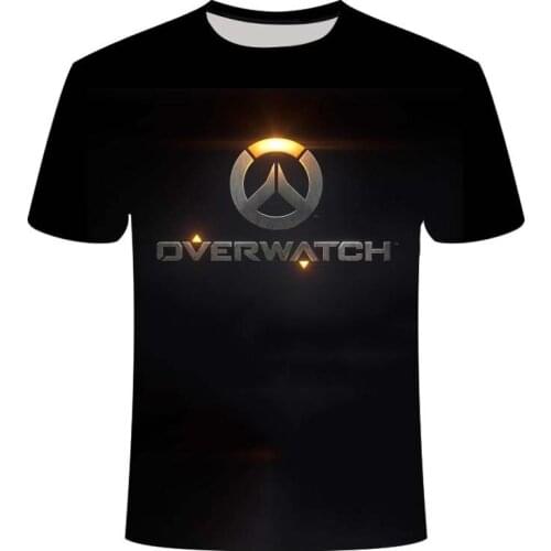 2021 Overwatch Summer Mens Fashion Game Battlefield 3D Digital Printing Casual T-Shirt Oversize Short Sleeve Top