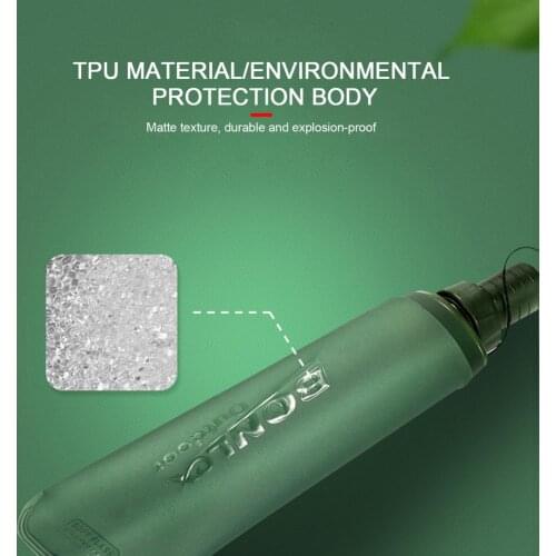 Soft TPU Collapsible Water Container Water Bag for Outdoor Sports Food Grade Material recyclable Lightweight Silicone Nozzle fo