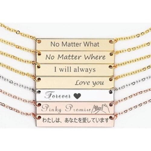 Customizable Style Popular Jewelry Womens Gift Necklace Stainless Steel Holiday Anniversary Can be Sent