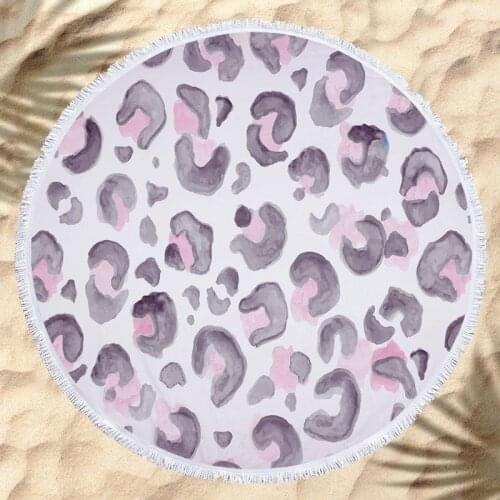 Hot Summer Towels For Beach Leopard Print Fashion Large Round Beach Towel Microfiber Soft Absorbent Swimming Bath Towels
