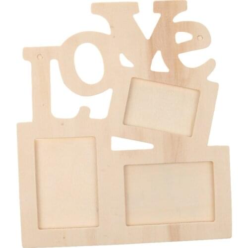 Hollow LOVE Rustic Wooden Family Picture Photo Frames DIY Wedding Favours #A