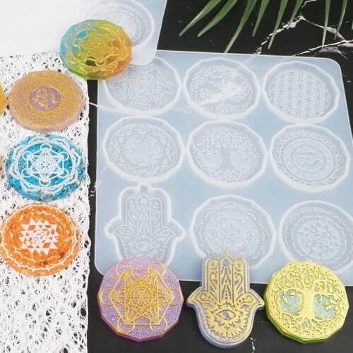 DIY Crystal Silicone Mold Life Flower Pendant Creative Energy Tree Mold Necklace Jewelry Making Silicone Mold For Resin