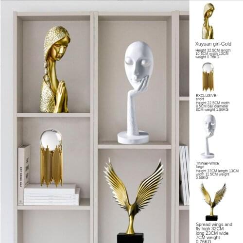 Nordic Light Luxury Home Decor Golden Crystal Ball Accessories Living Room Decorations Offices Ornaments Figurines For Interior