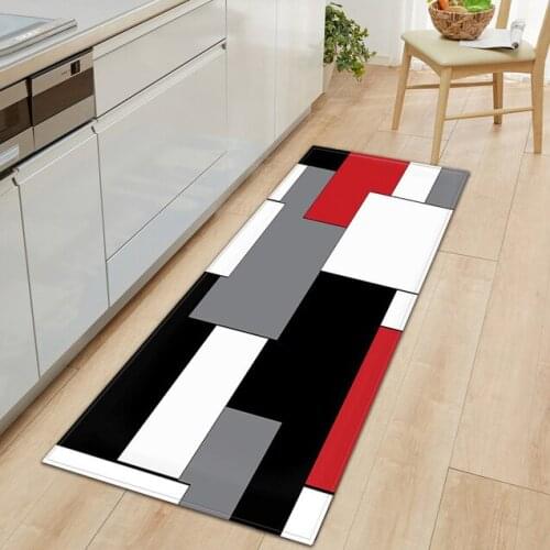 Modern Kitchen Mat Long Strip Bedroom Entrance Doormat 3D Pattern Home Floor Decoration Living Room Carpet Bathroom Non-Slip Rug