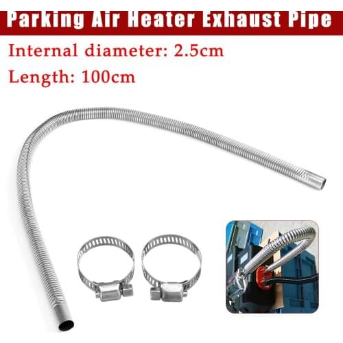 100CM Air Parking Heater Stainless Steel Exhaust Pipe Round Tube Gas Vent for Air Diesels Parking Tank Car Heaters Accessories