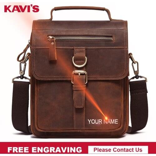 Crazy Horse Leather Mens Shoulder Bag Vintage Messenger Bags Bolsos Male Crossbody Bags Mans Quality Handbag Sling Bag New