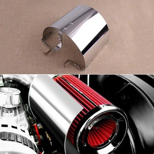 DWCX Stainless Steel Universal 2.5"-3.5" Air Intake Filter Heat Shield Cover Protector Compartment