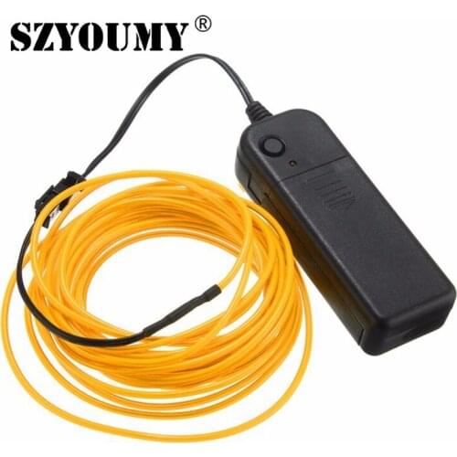 SZYOUMY 1M/2M/3M/5M Waterproof LED Strip Light Neon Light Glow EL Wire Rope Tube Cable+Battery Controller For Decoration Party