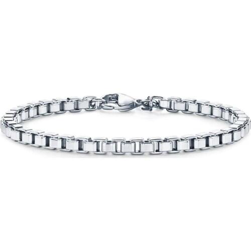 Runda High Quality Venetian Link Bracelet in Metal Stainless Steel for Men Women Classic Jewelry