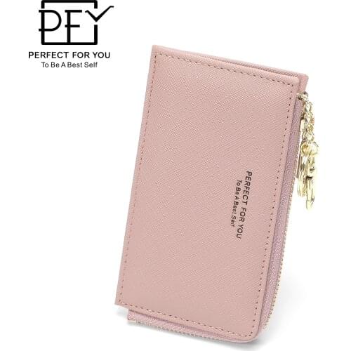 Ladies PU Leather High Quality Simple Fashion Multifunctional Wallet Horizontal Cute Portable Solid Color Wallet