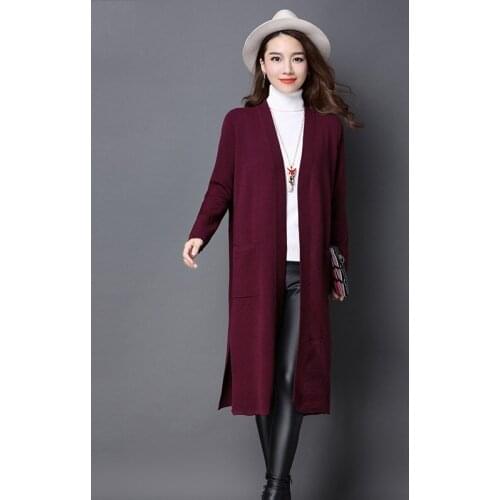 Autumn Elegant Sweaters Women Fashion 2020 Long Sleeve Loose Knitting Cardigan Sweater Ladies Long Knitwear Coats Female Korean