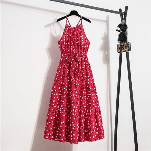 Summer Dress Women Sexy Off Shoulder A-Line Dress For Woman Clothing 2021 Polka Dot Print Ruffles Stitching Dresses Femme Robes