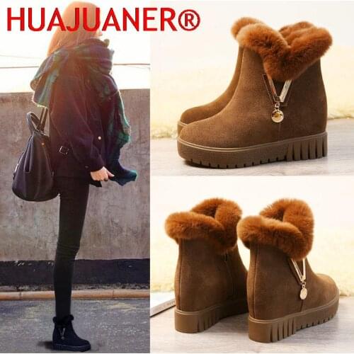 Winter Non-slip Snow Boots Womens Plus Velvet Warm Ankle Boots Fashion Casual Platform Sneakers Black Brown Ladies Cotton Shoes