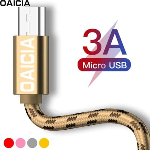 1m 2m Micro USB Cable 3A Fast Charging Microusb Charger Cord For Samsung Xiaomi Redmi Note 5 Pro Android Micro USB Charger Data