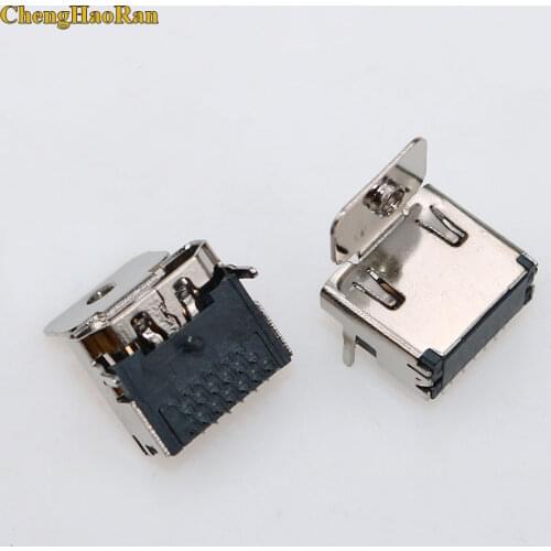 ChengHaoRan 1pcs 19 pin HDMI Jack Female Socket interface connector 90 degree With fixed screw holes
