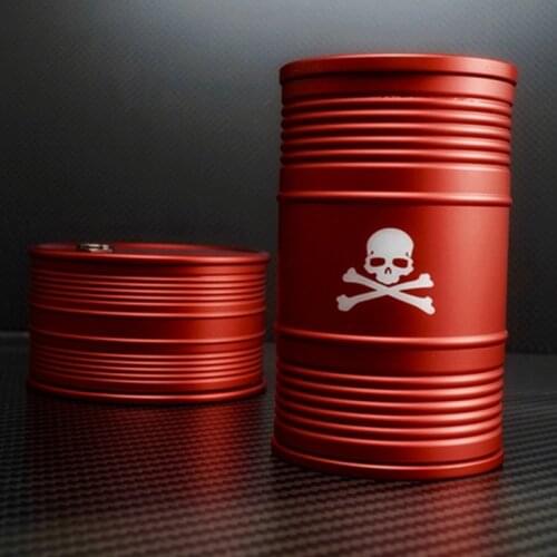 1PC Aluminum Alloy Mini Oil Drum Light Portable Metal Ashtray Trash Can Storage Tank Bin Car Creative Decoration EDC Multi-tool