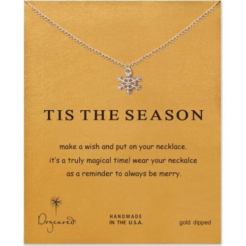 10PCS Sell Well Wish Card Clavicle Chains Necklace Snowflake Pendant Exquisite Necklace For Women Gift Jewelry