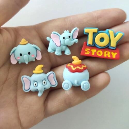 10pcs Hand Painted Resin Kawaii Colorful Elephant Flatback Cabochon Scrapbook Hair Bow DIY Decor Home Figurine Crafts