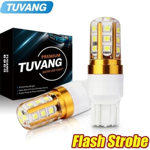 2x Strobe W21/5W LED Bulb Flash Blink T20 7443 SMD 3030 Chip Car Rear Stop Backup Brake Turn Parking Tail Signal Light White Red