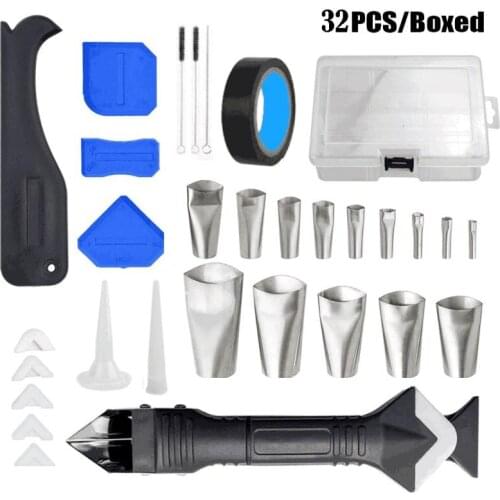 32Pcs/Set Three-In-One Metal Scraper Nozzle Set To Apply Polished Grout to Scrape Kitchen Bathroom Windows Finisher Tool Kit
