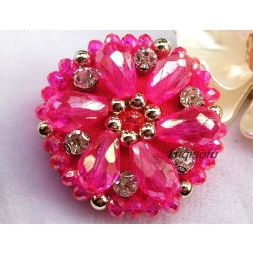 40mm manual multi-section water drop drill beaded button woolen coat clothing accessories button High-end handmade buttons