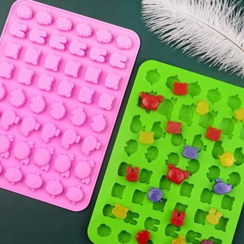 48 Even Silica Gel Cute Animal Fudge Mould Candy Chocolate Cake Mold Silicone Ice Cube Tray Ice Mold