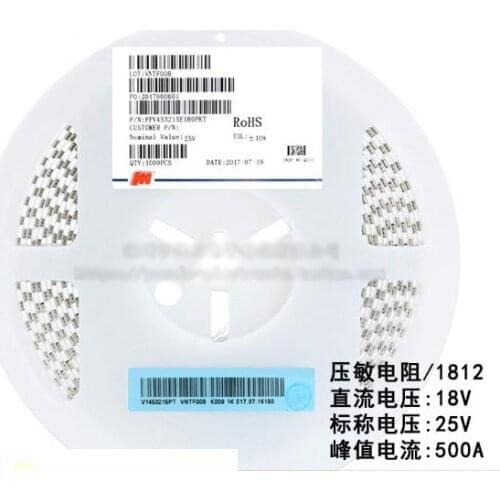 50pcs/lot SMD 1812 Voltage Dependent Resistor VDR DC 18V Nominal Voltage 25V FPV453215E180PKT Varistor Resistor
