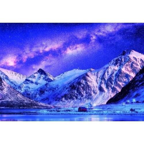 JMINE Div 5D White Snow Mountain River Full Diamond Painting cross stitch kits art High Quality Scenic 3D paint by diamonds