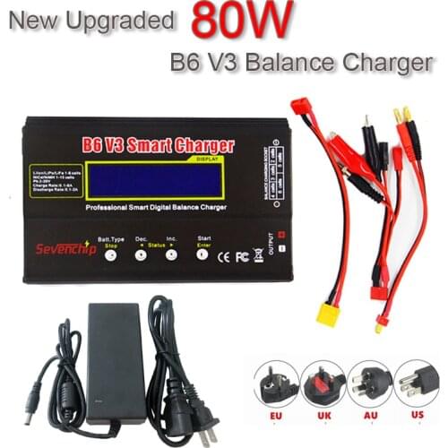 IMAX B6 V3 80W Lipo Battery Balance Charger Discharger With 12V 6A AC Adapter For LiHV LiIonLiFe NiCd NiMH PB Battery IMAX B6 v3