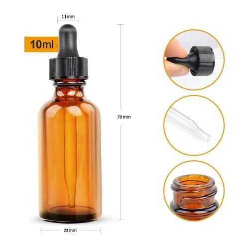 10 ML Amber Skin Care Product Bottle Empty Dropper Bottle Glass Pipette Black Ziplock Breakable Cap SUITABLE FOR EVERY JOB