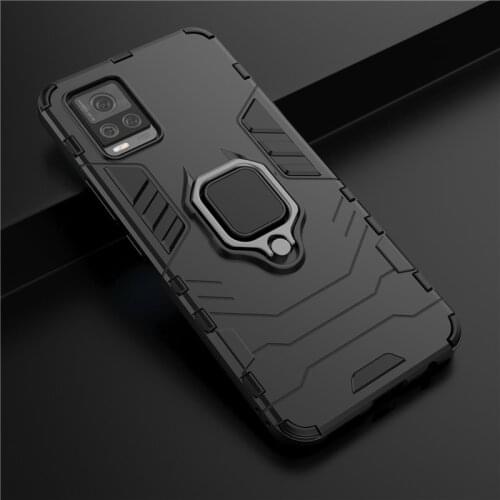 Magnetic Metal Ring Stand Armor Shockproof Case For VIVO V20 V21 V21E Y73 Y73S Y52S TPU Bumper Hard PC Protective Back Cover
