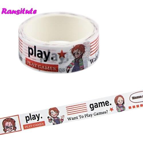 Ransitute R728 Horror Movie Colorful Washi Paper Tape Handmade DIY Decorative Paper Tape Color Tape Album Decoration Tape