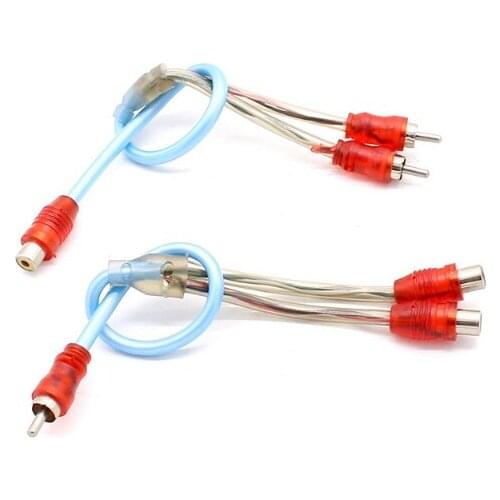 Two Pure Copper Audio Line Car Audio Wire Signal Lines One Male Two Female or A Female Two Male Cable