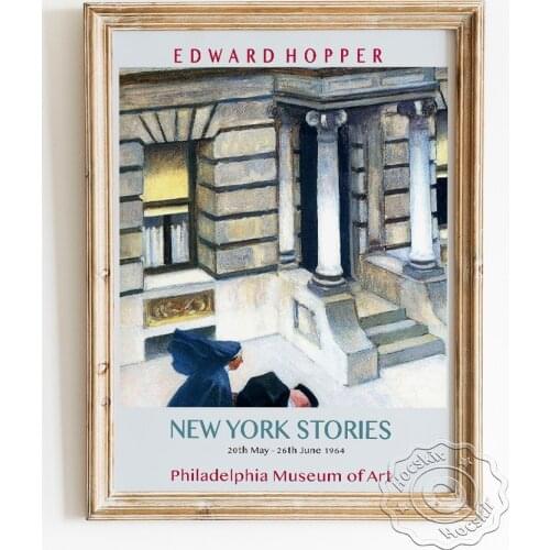 Edward Hopper Exhibition Museum Poster, Chop Suey Hopper Classic Canvas Painting, Gas Gallery Collection Wall Picture Decoration