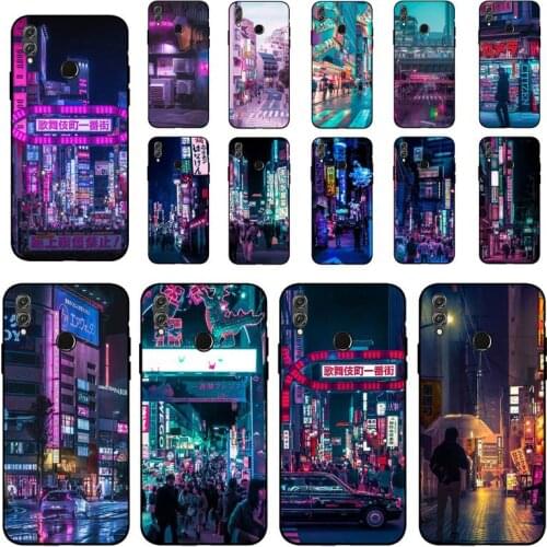 FHNBLJ Japan Neo Tokyo Aesthetic Neon-Lit Takeshita Street Phone Case for Huawei Honor 8 x 9 10 20 V 30 pro 10 20 lite 7A 9lite