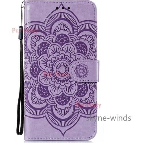 For Samsung Galaxy A22 4G M32 sun mandala embossing flip wallet leather case lanyard mobile phone holder cover for SM A 22 M 32