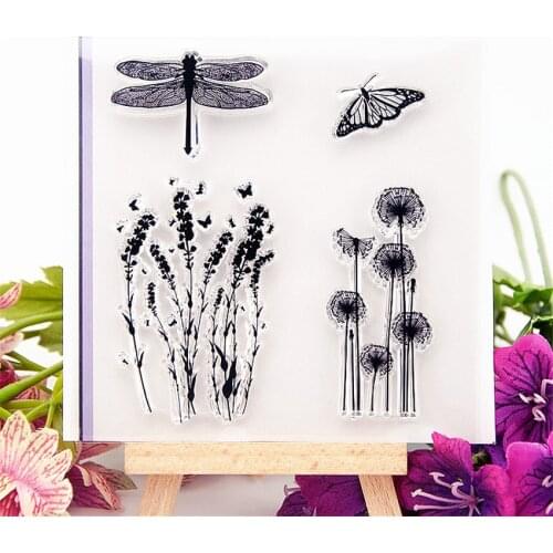 Hot selling Dragonfly dandelion transparent clear stamp / silicone seal roller stamp DIY scrapbook album / card production