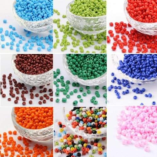 Pandahall Round Glass Seed Beads Opaque Colours for Jewelry Making DIY Accessories 4*1.5mm, about 4500pcs/pound