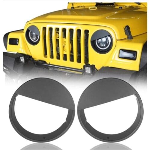 Cover For Jeep JI Wrangler JK JKU 2007-2017 Lamp Hoods Cover Car Replacement Front Light Headlight Trim Auto ABS Accessories
