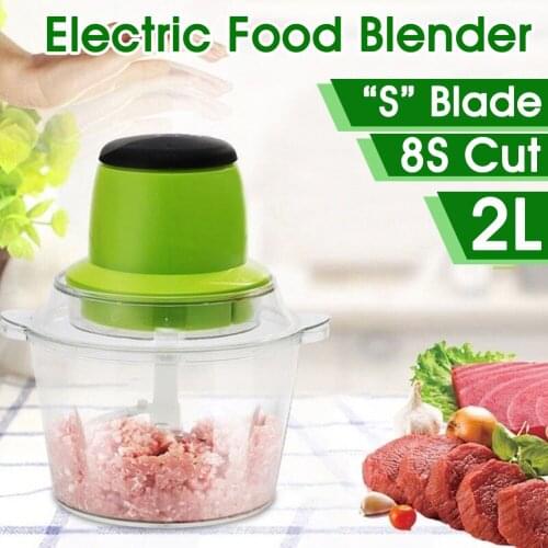 Food Processor Meat Grinder 300W Electric Chopper 2L Capacity Bowl Mincer 3 Blades for Meat Vegetables Fruits Nuts Baby Food