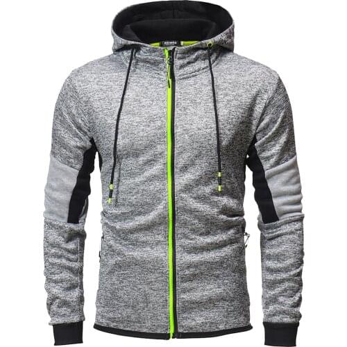 Mens Casual Hooded Jersey Jackets Autumn And Winter Splice Long Sleeve Zipper Drawstring Coat for Men Baisc Warm sudaderas