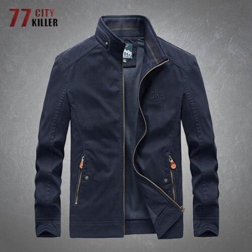 Spring Autumn Military Jacket Men JP Letter Embroidery Zipper Coats Male Male Casual Cotton Loose jackets Chaquetas Hombre M-6XL