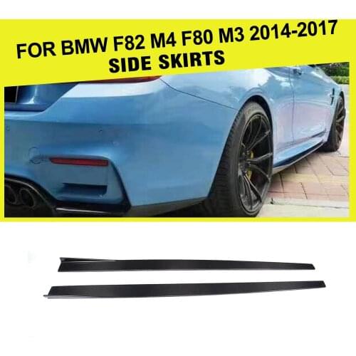 Carbon Fiber / FRP Side Skirts Extension Apron Lip for BMW F82 F83 M4 Coupe 2-Door 2014 - 2018