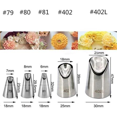 #79#80#81 Chrysanthemum Nozzles For Decorating Cake Tulip Pastry Nozzle Succulents Icing Piping Tips Bakeware Pastry Tool
