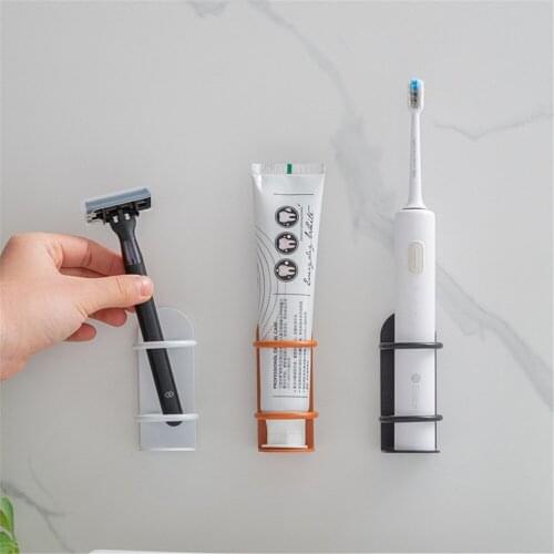 Electric Wall-Mounted Holder Electric Toothbrush Holder Punch-free Razor Holder Storage Shelf Toothbrush Organizer Bathroom