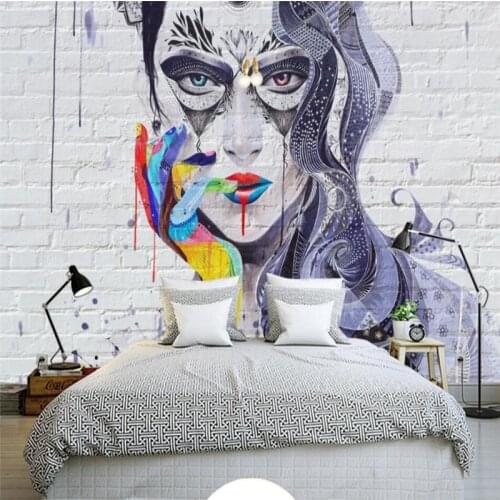 Beibehang Colorful sexy beauty brick wall background wall custom large fresco silk silk wallpaper papel de parede para quarto