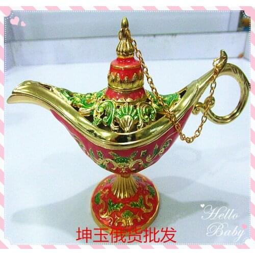 P0654 green BRASS Red Color engraving double lamp Arab TDP 2PCS Russian tea Pot Al-addin Pakistan lamp Decoration BRASS Silver