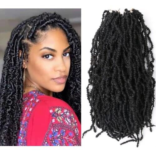 Full Star Crochet Braid Hair 22” Synthetic Braiding Hair Extensions for Women Faux Locks Curly Bohemian Distressed Faux locs